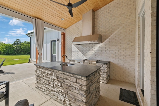 2648 Wilson Overall Rd, Murfreesboro, TN 37127 - view of patio featuring ceiling fan and an outdoor kitchen