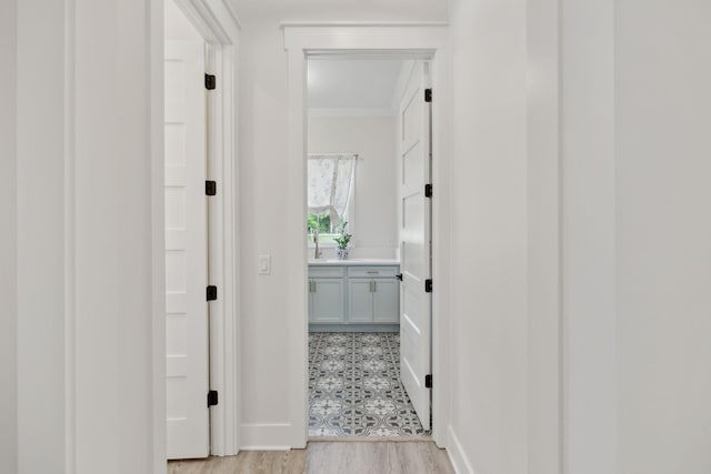 2648 Wilson Overall Rd, Murfreesboro, TN 37127 - hall featuring baseboards, ornamental molding, and light wood-style floors