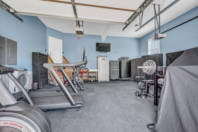3112 Timberdale Dr, Clarksville, TN 37042 - garage featuring a garage door opener and electric panel