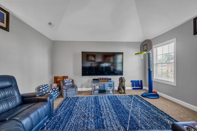 3112 Timberdale Dr, Clarksville, TN 37042 - carpeted living room with lofted ceiling and baseboards