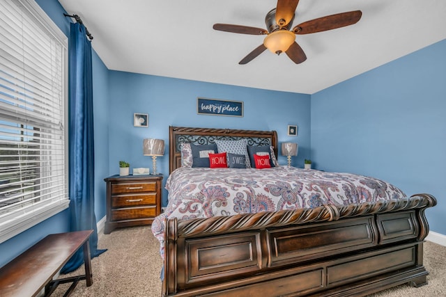 3112 Timberdale Dr, Clarksville, TN 37042 - carpeted bedroom with baseboards and a ceiling fan