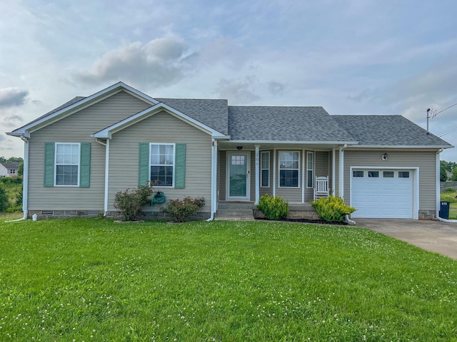 108 Josephines Ct, Oak Grove, KY 42262 - single story home with an attached garage, driveway, a front yard, and roof with shingles