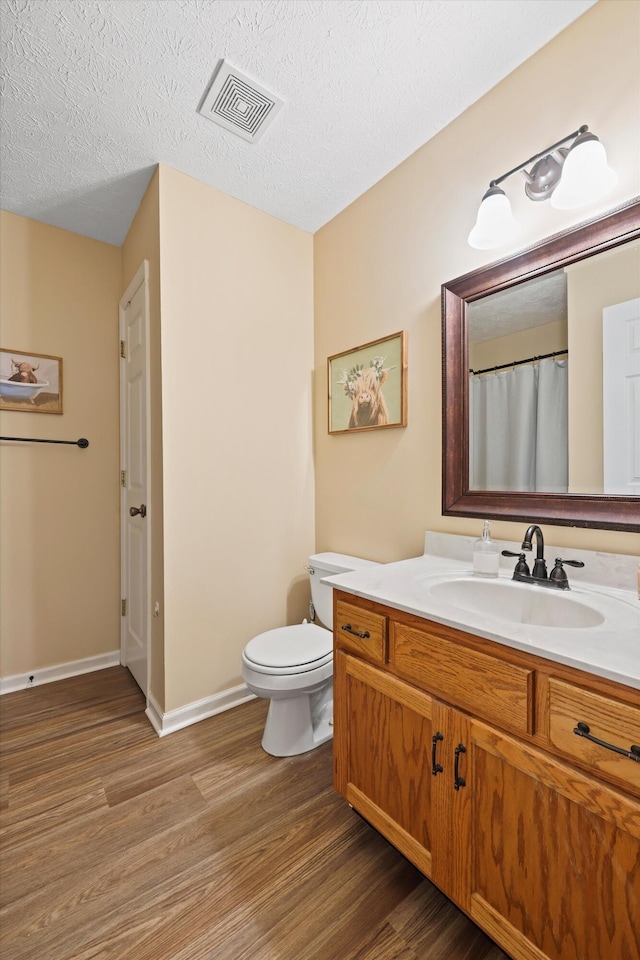 152 Scenic Cir, Ringgold, GA 30736 - full bath featuring wood finished floors, vanity, toilet, baseboards, and a textured ceiling
