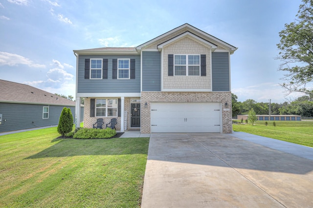 336 Ryan Rd, Chapel Hill, TN 37034 - view of front of house featuring brick siding, concrete driveway, an attached garage, and a front lawn