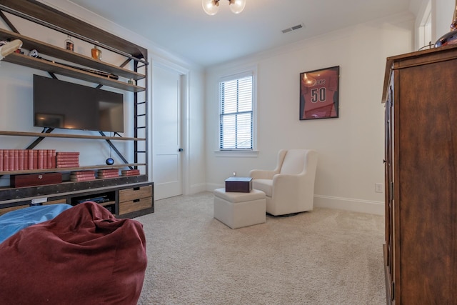 2026 Eliot Rd, Franklin, TN 37064 - living room featuring carpet floors, baseboards, and ornamental molding
