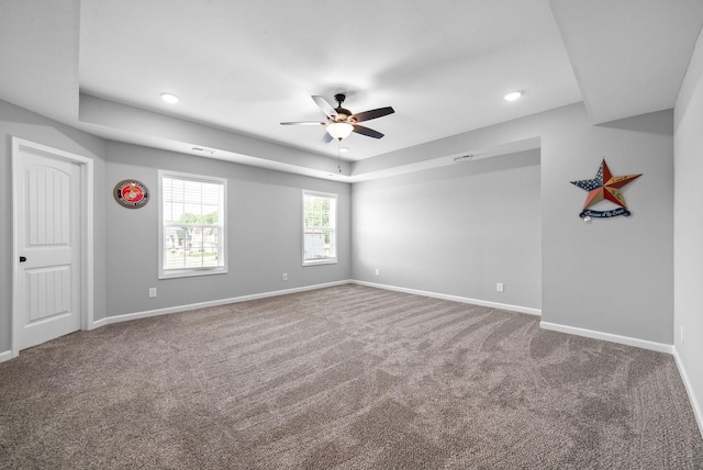 324 Kildeer Dr, Clarksville, TN 37040 - unfurnished room featuring ceiling fan, carpet floors, baseboards, and recessed lighting