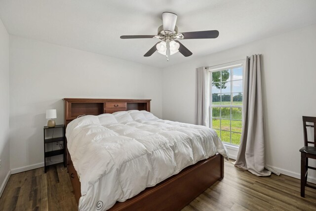 1809 Mosley Ferry Rd, Chapmansboro, TN 37035 - bedroom featuring wood finished floors, baseboards, and a ceiling fan