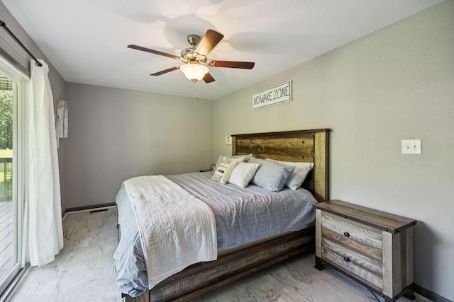 117 Sparrow Ln, Dover, TN 37058 - bedroom featuring marble finish floors and a ceiling fan