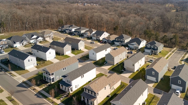 3309 Longstalk Rd, Antioch, TN 37013 - aerial overview of property's location with a heavily wooded area and nearby suburban area