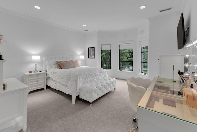 238 Pelham Dr, Brentwood, TN 37027 - carpeted bedroom featuring crown molding and recessed lighting