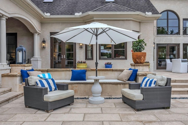 238 Pelham Dr, Brentwood, TN 37027 - view of patio featuring french doors and an outdoor living space