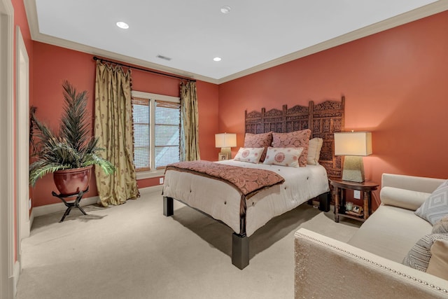 238 Pelham Dr, Brentwood, TN 37027 - carpeted bedroom featuring crown molding, baseboards, and recessed lighting