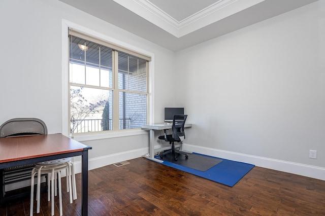 130 Allen Rd, Goodlettsville, TN 37072 - office featuring crown molding, baseboards, and wood finished floors