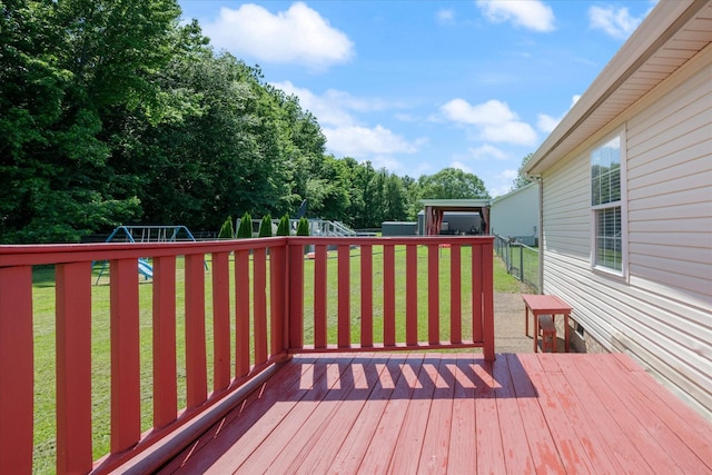 104 Hillcreek Ct, Portland, TN 37148 - wooden terrace featuring a playground