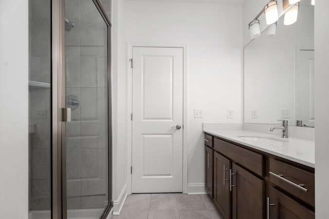 1021 Vida Way Unit 202, Nolensville, TN 37135 - full bath with vanity, a shower stall, tile patterned flooring, and baseboards