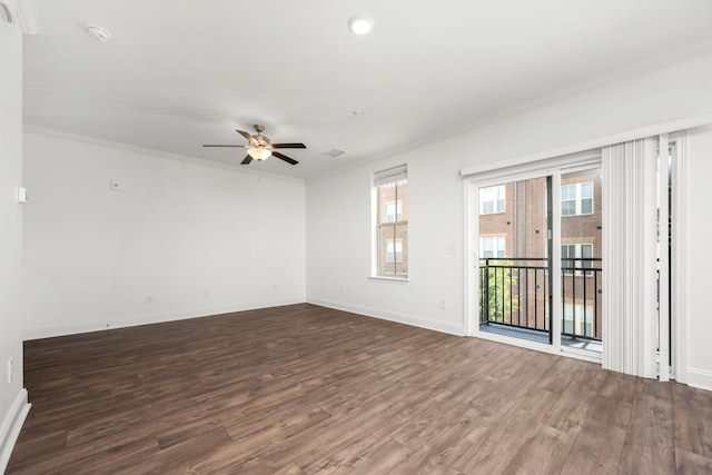 1021 Vida Way Unit 202, Nolensville, TN 37135 - unfurnished room with wood finished floors, a ceiling fan, ornamental molding, and baseboards