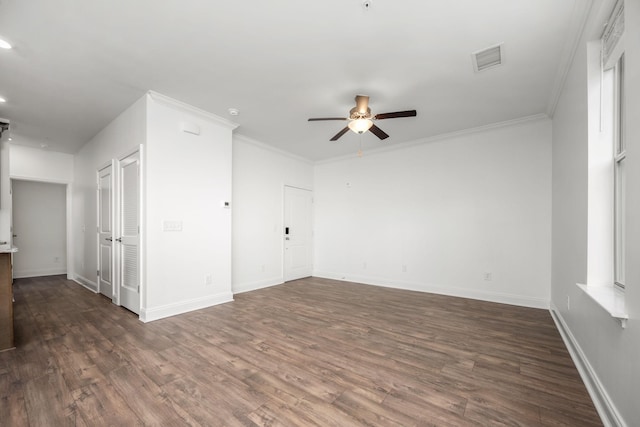 1021 Vida Way Unit 202, Nolensville, TN 37135 - unfurnished room with a ceiling fan, wood finished floors, baseboards, crown molding, and recessed lighting