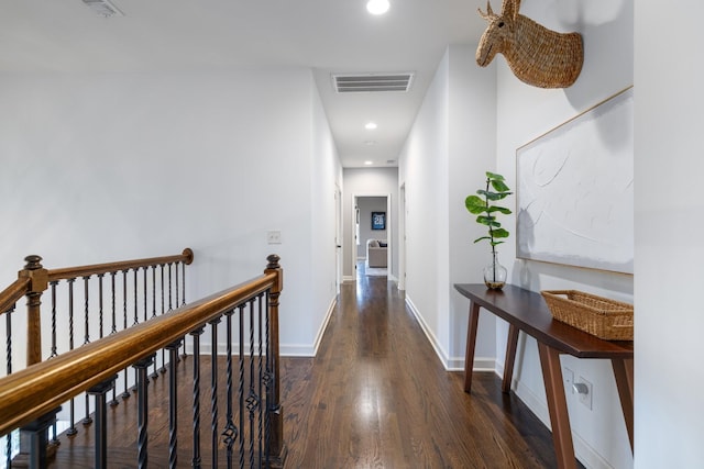 1825 Barnstaple Ln, Brentwood, TN 37027 - corridor featuring wood finished floors, baseboards, recessed lighting, and an upstairs landing