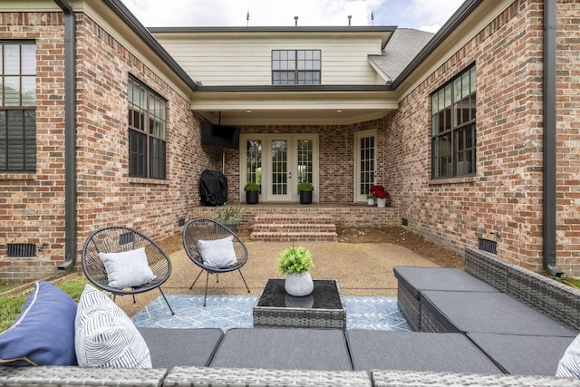 1825 Barnstaple Ln, Brentwood, TN 37027 - view of patio / terrace featuring an outdoor hangout area, french doors, and area for grilling