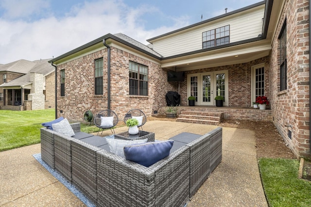1825 Barnstaple Ln, Brentwood, TN 37027 - view of patio / terrace with french doors and an outdoor hangout area