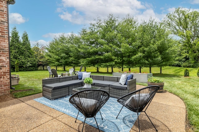 1825 Barnstaple Ln, Brentwood, TN 37027 - view of patio with an outdoor living space and view of scattered trees