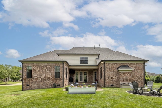 1825 Barnstaple Ln, Brentwood, TN 37027 - rear view of property with a patio, a yard, and a fire pit
