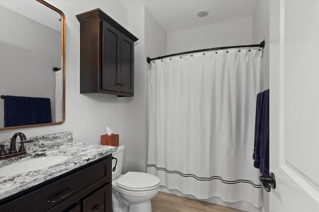 1076 Pretender Way, Columbia, TN 38401 - full bathroom with vanity, toilet, wood finished floors, and a shower with curtain