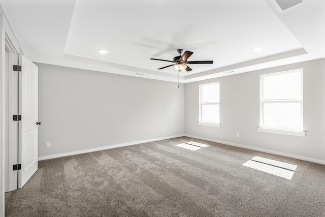 2655 Burton Dr, White House, TN 37188 - unfurnished room featuring a raised ceiling, carpet floors, baseboards, and recessed lighting