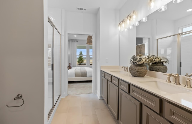 310 Sharp Way, Murfreesboro, TN 37128 - ensuite bathroom featuring healthy amount of natural light, double vanity, and a shower stall