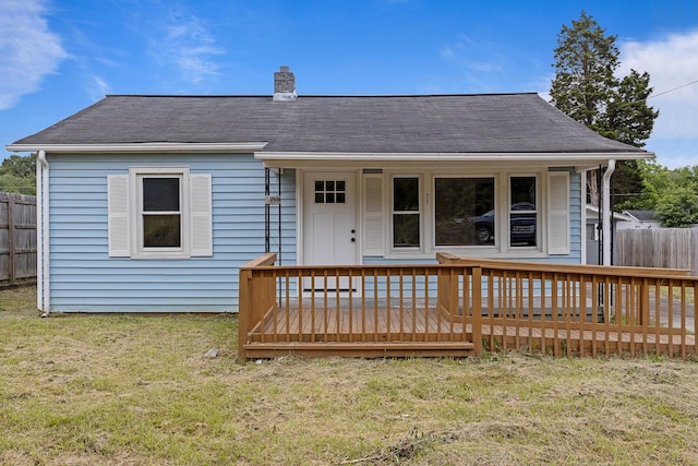 2504 Cecelia Ave, Maryville, TN 37804 - view of front of property featuring a chimney, roof with shingles, and a wooden deck