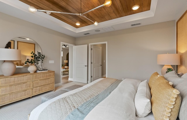 318 Sharp Way, Murfreesboro, TN 37128 - bedroom with a tray ceiling, wood ceiling, and recessed lighting