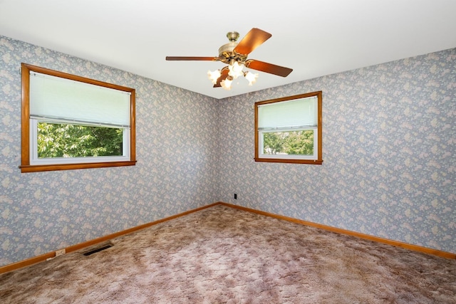 924 Shauna Dr, Nashville, TN 37214 - spare room with baseboards, carpet floors, and ceiling fan