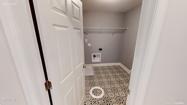 2408 Oakmont Ln, Mount Juliet, TN 37122 - laundry area featuring hookup for an electric dryer, washer hookup, and baseboards