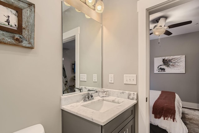3303 Gallatin Pike Unit 202, Nashville, TN 37216 - half bath featuring vanity, a ceiling fan, toilet, and ensuite bath