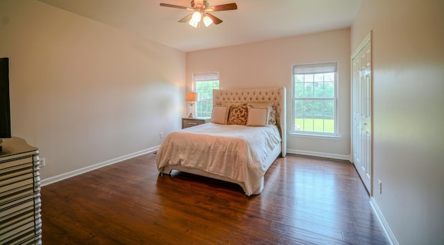 3302 Foxtrot Ct, Spring Hill, TN 37174 - bedroom featuring multiple windows, dark wood-style flooring, and baseboards