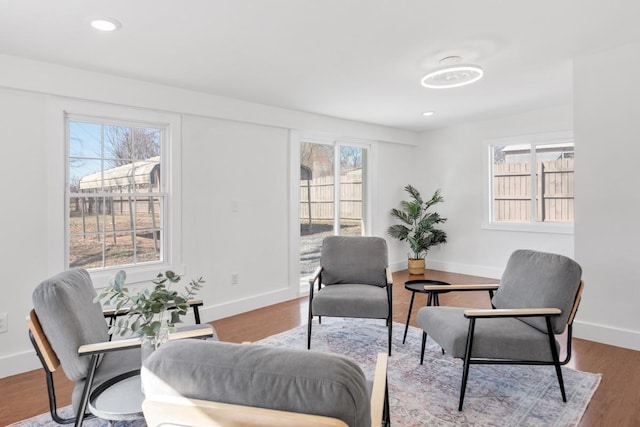 408 Adair Rd, Nashville, TN 37214 - living area featuring baseboards, wood finished floors, and recessed lighting
