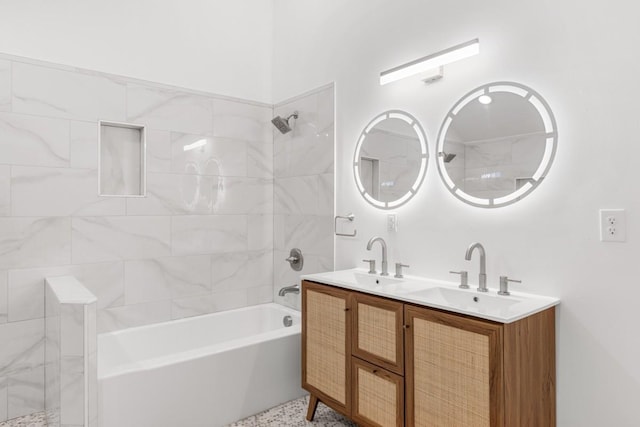 408 Adair Rd, Nashville, TN 37214 - bathroom featuring  shower combination and double vanity