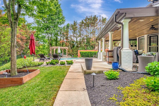 106 Ashton Park Blvd, Franklin, TN 37067 - view of green lawn featuring a patio area, an outdoor pool, and a pergola