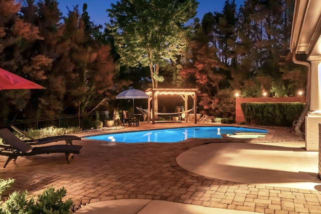 106 Ashton Park Blvd, Franklin, TN 37067 - view of pool featuring a patio, a fenced backyard, a gazebo, and a hot tub