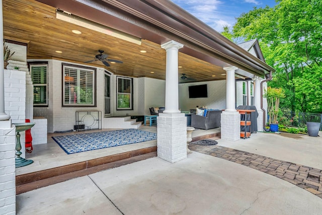 106 Ashton Park Blvd, Franklin, TN 37067 - view of patio featuring ceiling fan