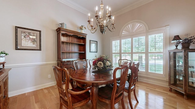 516 Letcher Ave, Lebanon, TN 37087 - dining room with a chandelier, light wood-style floors, baseboards, and crown molding