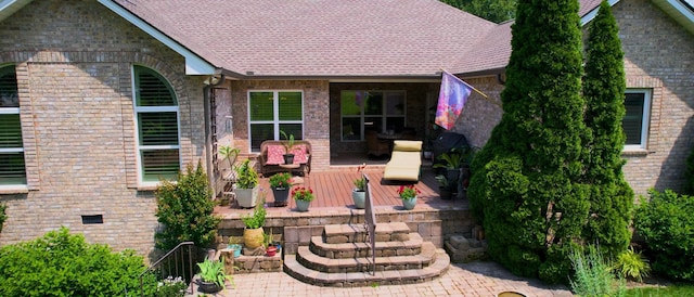 516 Letcher Ave, Lebanon, TN 37087 - view of exterior entry featuring brick siding and a patio area