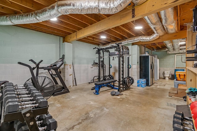 2223 Simmons Ridge Rd, Cornersville, TN 37047 - workout area featuring concrete block wall