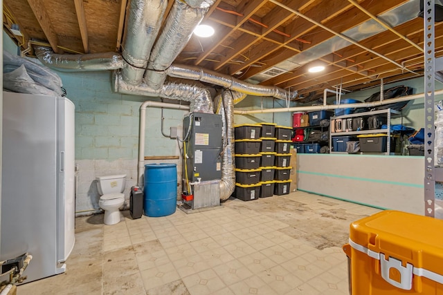 2223 Simmons Ridge Rd, Cornersville, TN 37047 - unfinished below grade area featuring heating unit