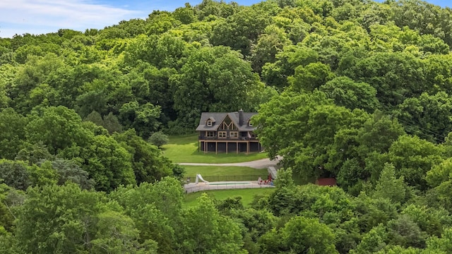 2223 Simmons Ridge Rd, Cornersville, TN 37047 - view from above of property with a heavily wooded area