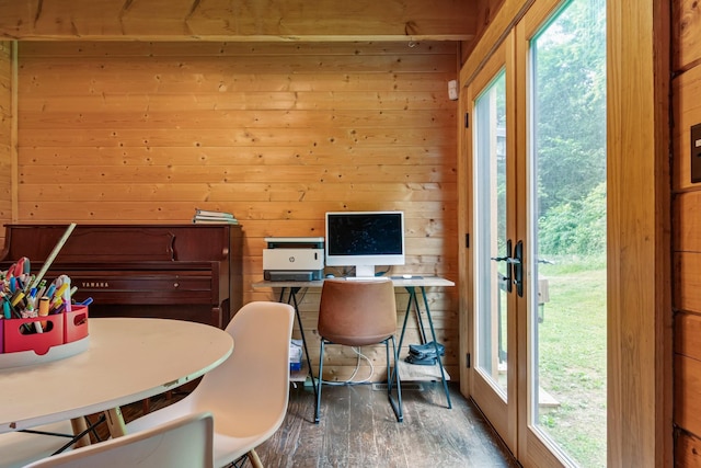 2223 Simmons Ridge Rd, Cornersville, TN 37047 - office featuring wood walls and wood finished floors