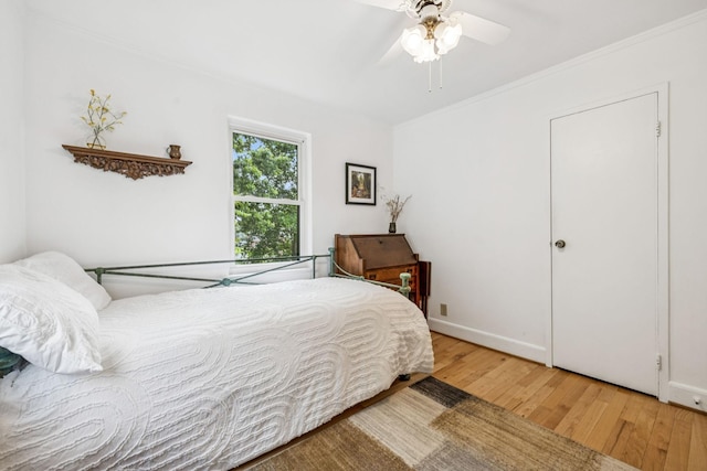 511 Jones St Unit C3, Old Hickory, TN 37138 - bedroom with wood finished floors, baseboards, ceiling fan, and ornamental molding