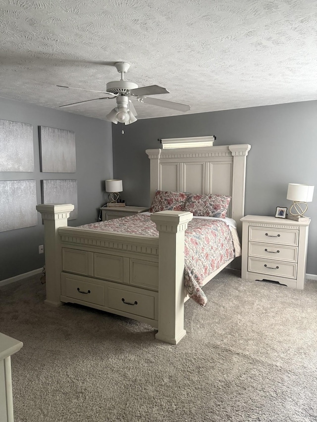 284 Meigs Dr Unit C19, Murfreesboro, TN 37128 - bedroom with carpet flooring, a textured ceiling, and ceiling fan
