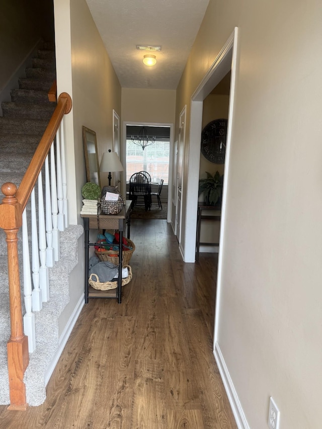 284 Meigs Dr Unit C19, Murfreesboro, TN 37128 - corridor with wood finished floors, stairs, and baseboards