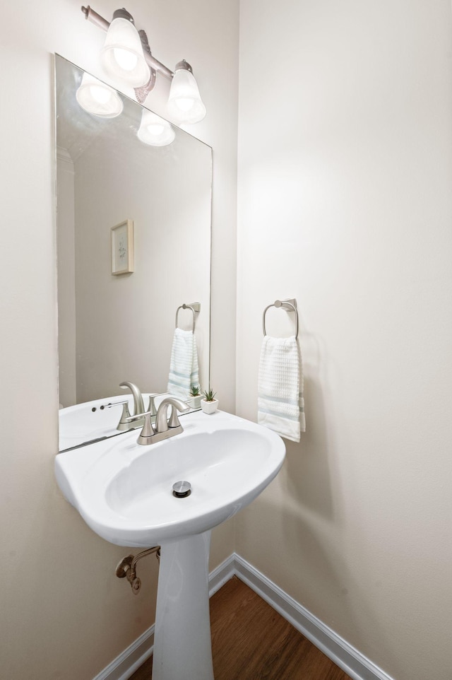 3113 Friars Bridge Pass, Franklin, TN 37064 - bathroom with baseboards and wood finished floors